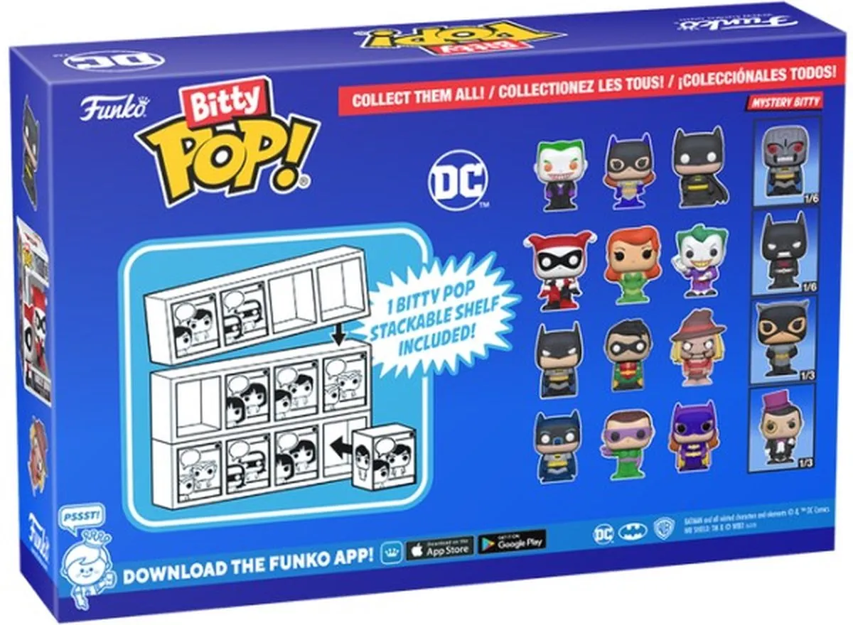 Funko Bitty Pop DC Comics 4-Pack Serie 1 - Batman/Robin/Scarecrow/Mystery