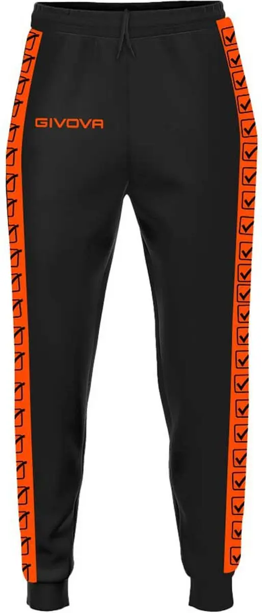 Givova Tricot Band Pants Trainingsbroek L - Fluor Orange/Black - afbeelding 3 van 4