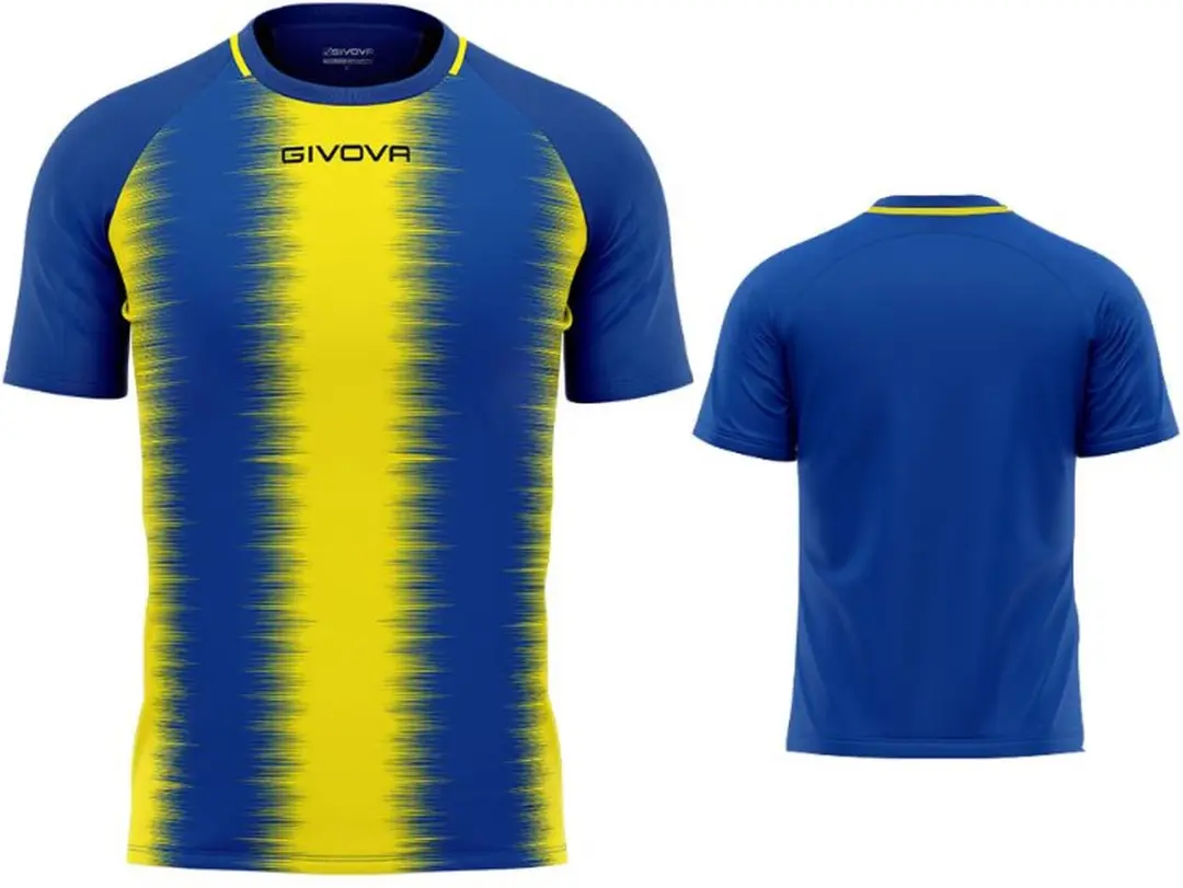 Givova Sportshirt Streep Koningsgeel Blauw - XL