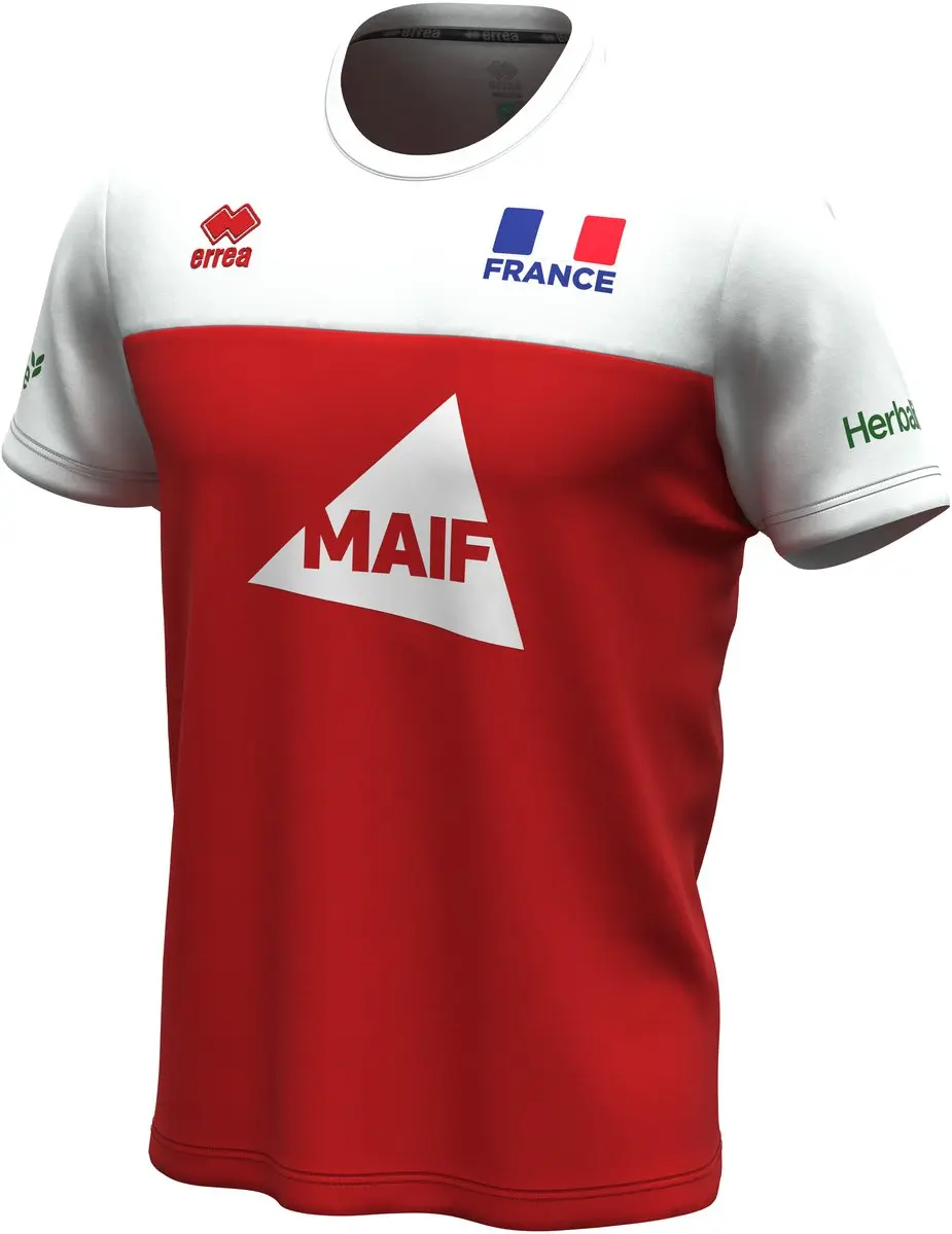 Errea France Brandon Maif 2024/25 Jersey - Rood/Wit - XL - afbeelding 3 van 3