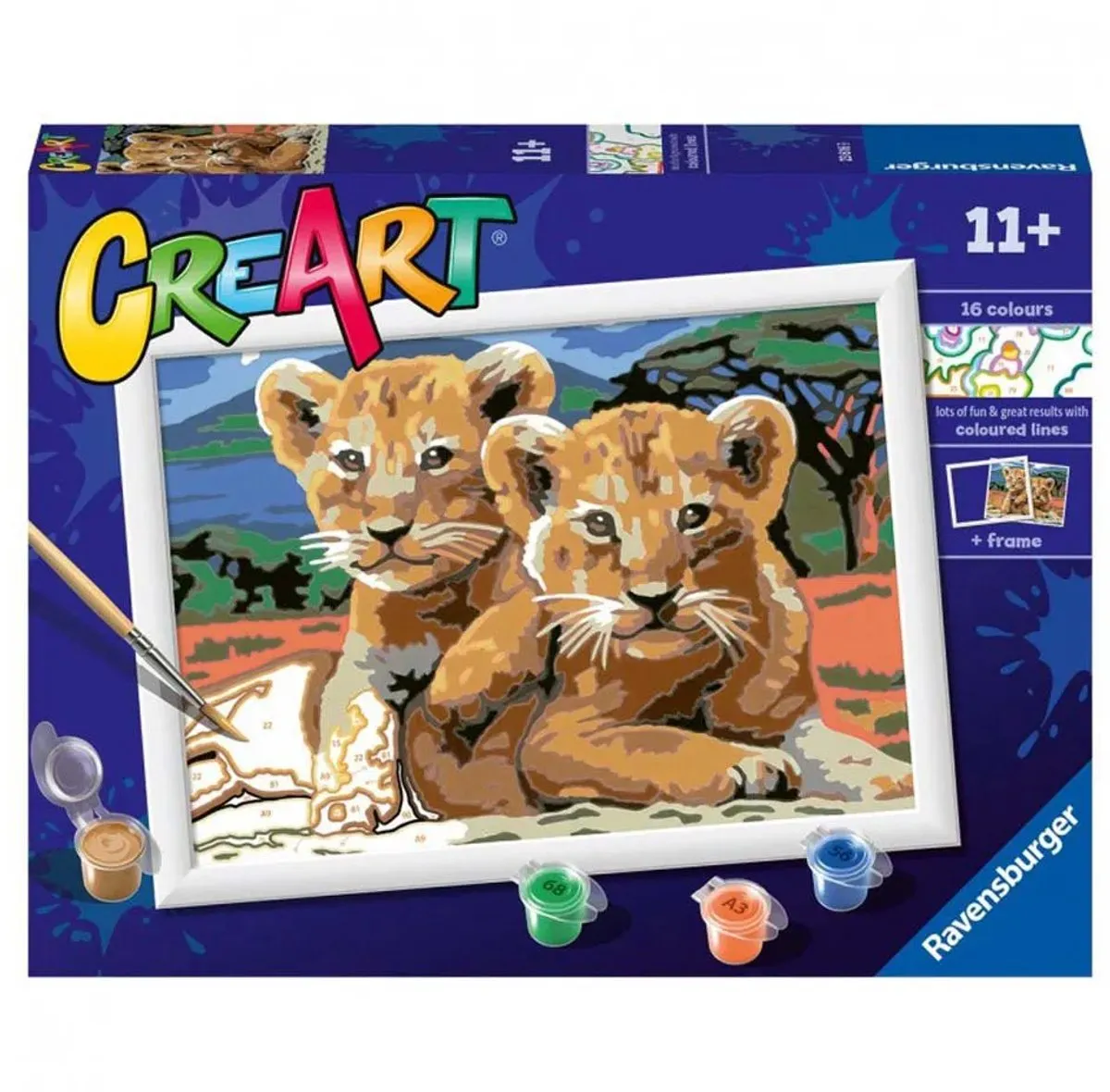 Ravensburger CreArt Little Lion Cube Schilderen op nummer - 15 Kleuren