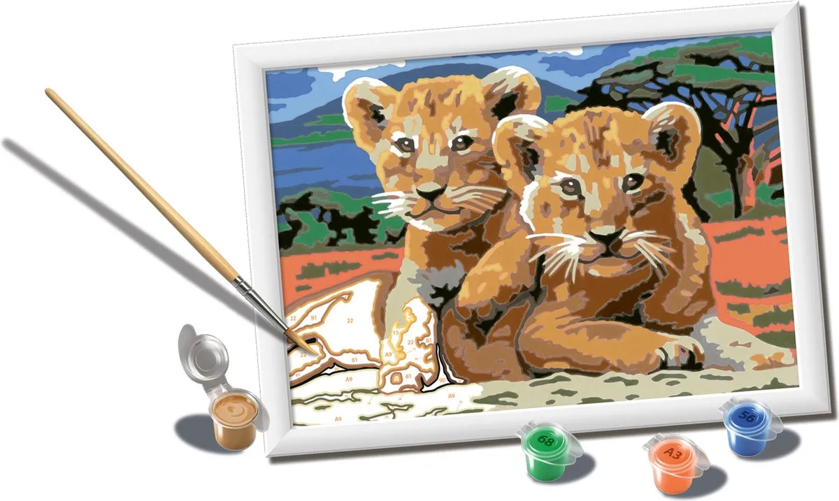 Ravensburger CreArt Little Lion Cube Schilderen op nummer - 15 Kleuren