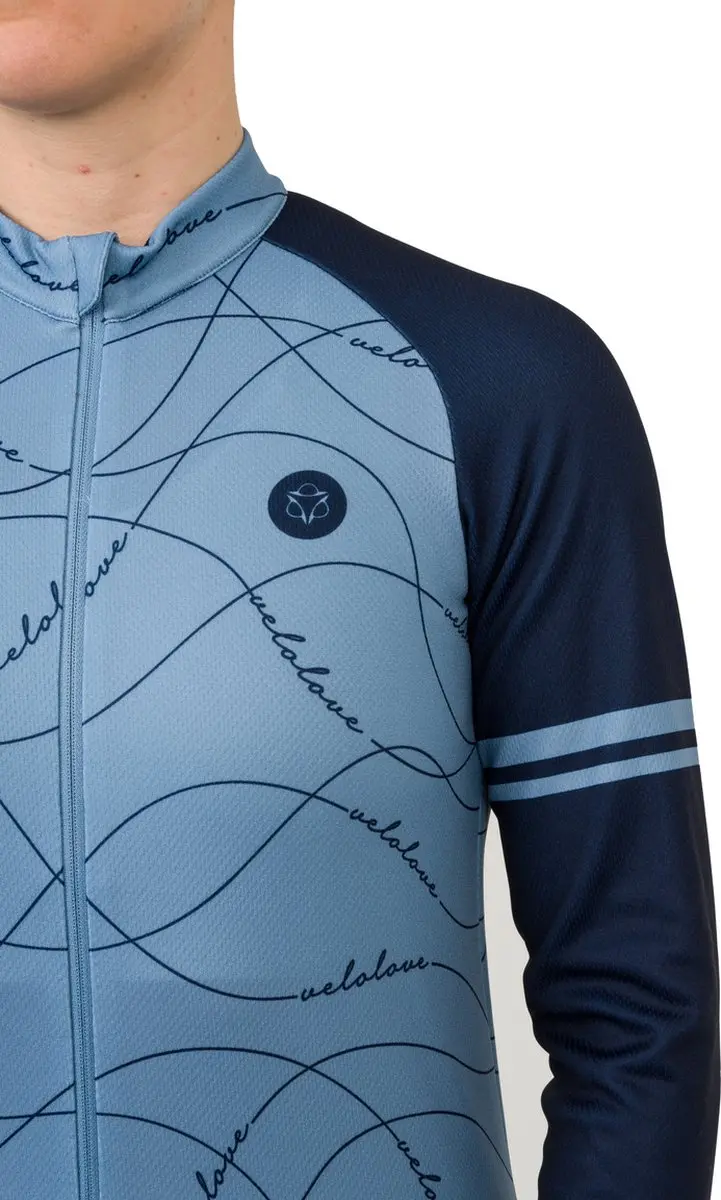 AGU Velo Wave Fietsshirt Lange Mouwen Dames - Blauw - XS