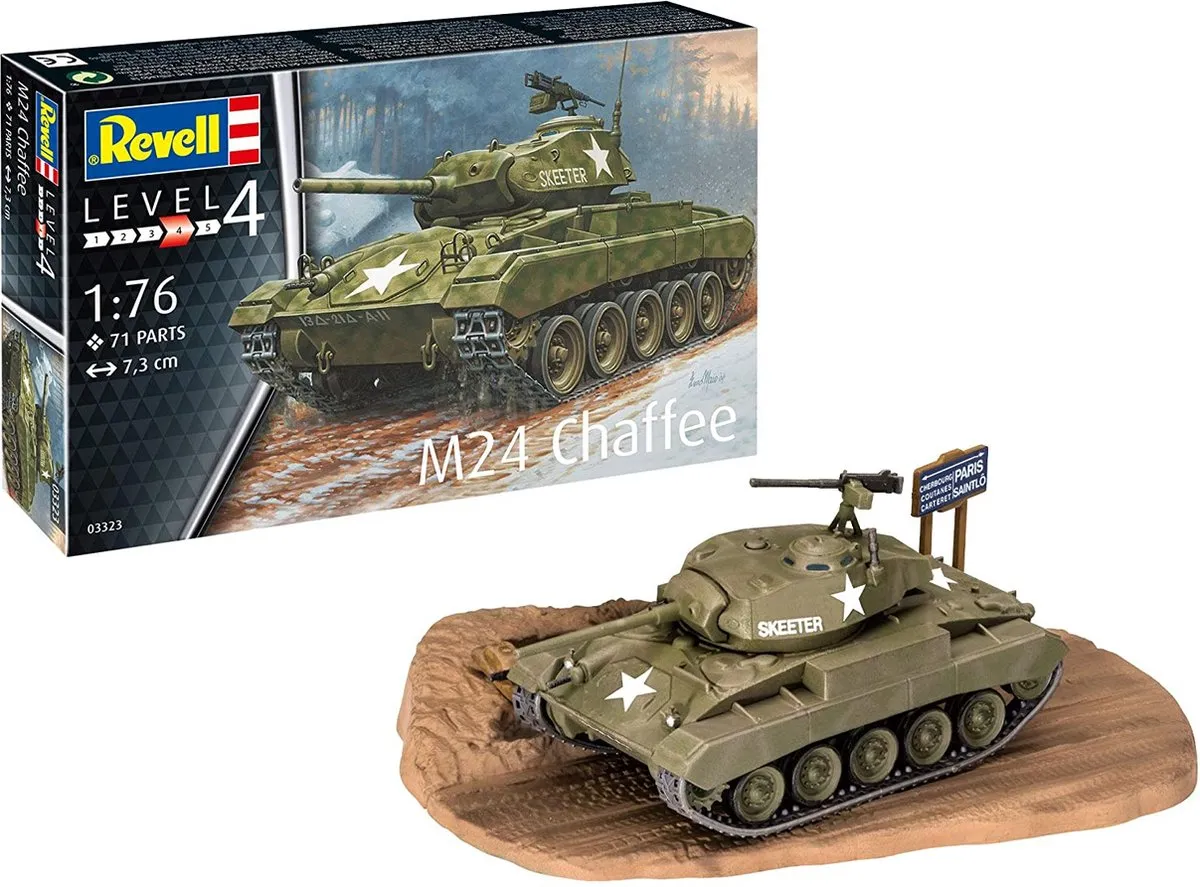 Revell 03323 M24 Chaffee Tank Modelbouwpakket - 1:76 - Multi