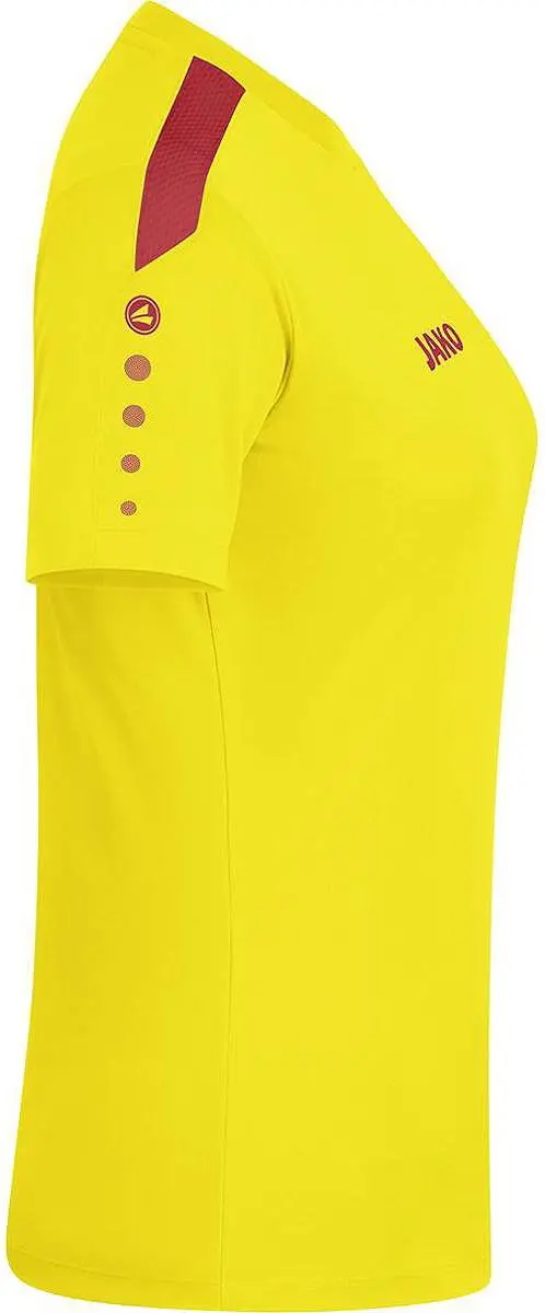 Jako Power Shirt Dames - Rood/Geel Maat 38