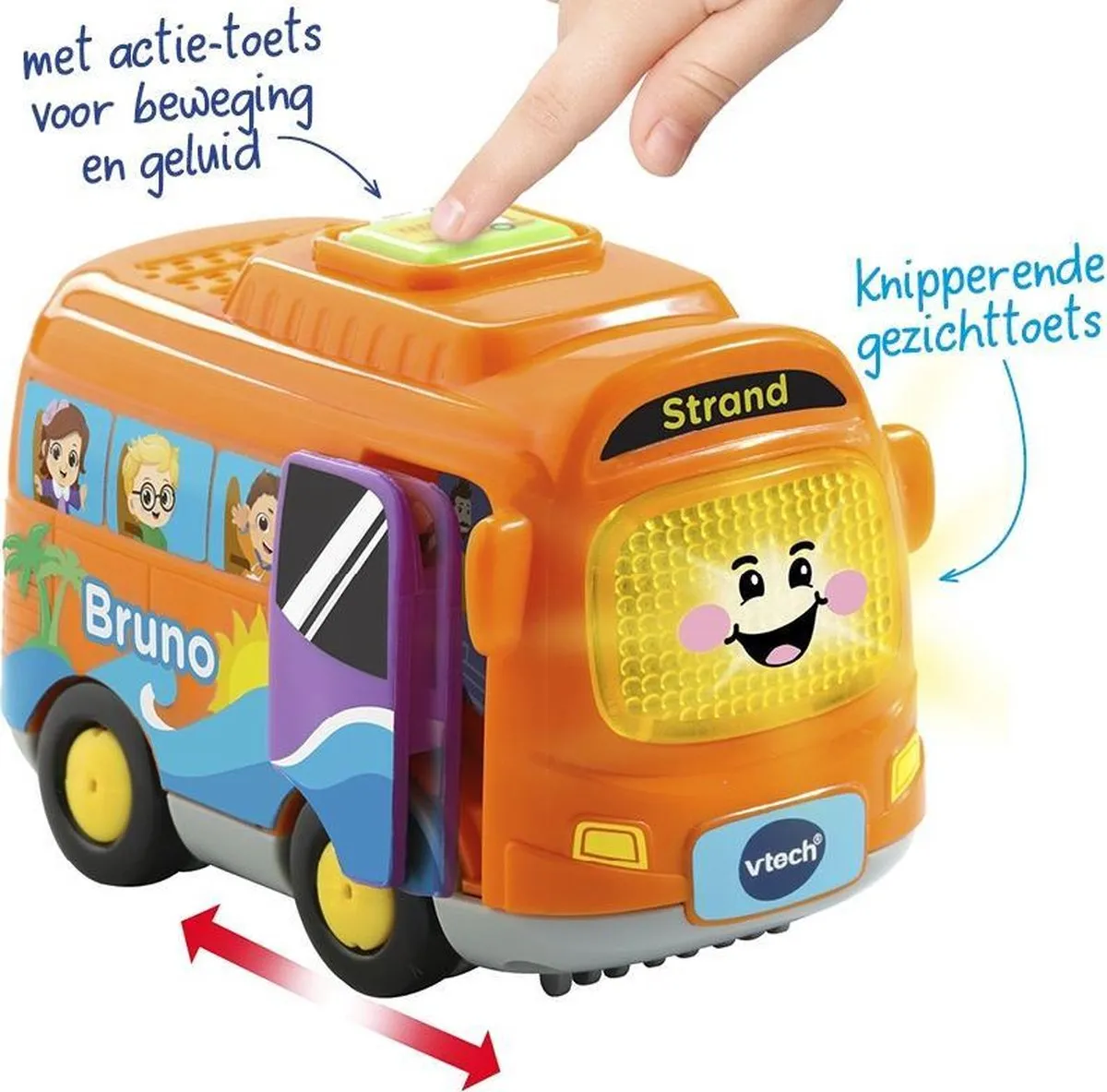 VTech Toet Toet Auto's Bruno Bus - Educatief Speelgoed 1-5 Jaar - Oranje