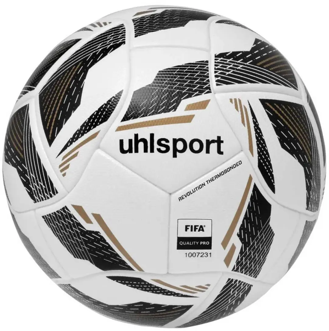 Uhlsport Revolution Thermobonded Voetbal 5 - Wit/Zwart/Goud