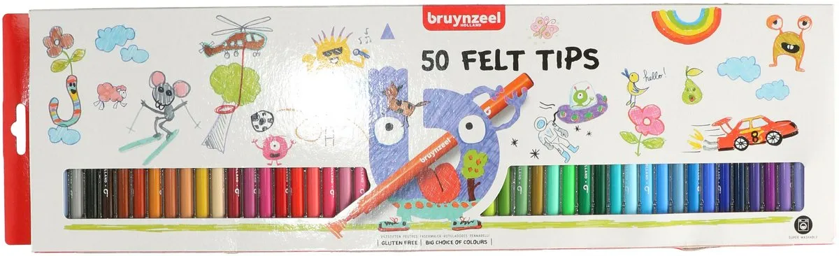BRUYNZEEL Viltstiften - 50 Stuks - Multi