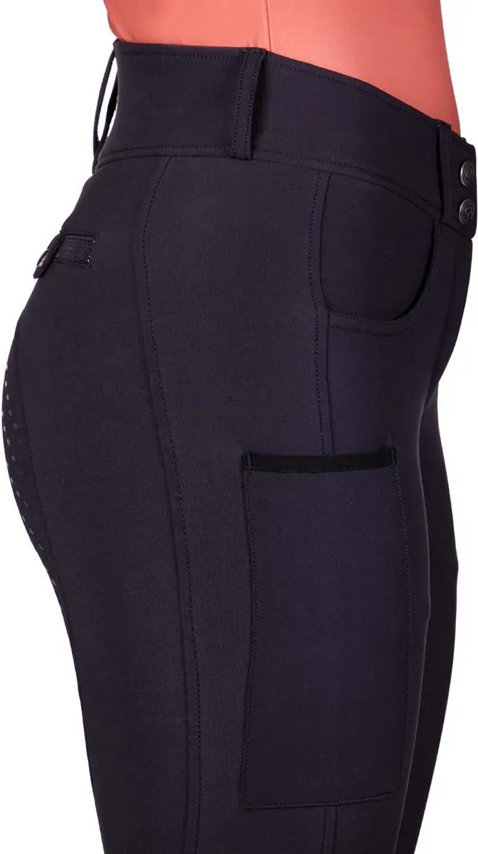 QHP Kae Full Grip Rijbroek - 36 - Zwart