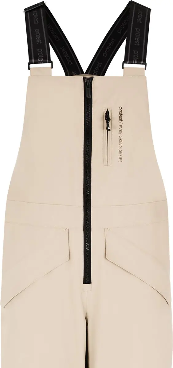 Protest PRTNavaz Skibroek Jongens Salopette - Waterdicht 10K - XS - Bamboo Beige