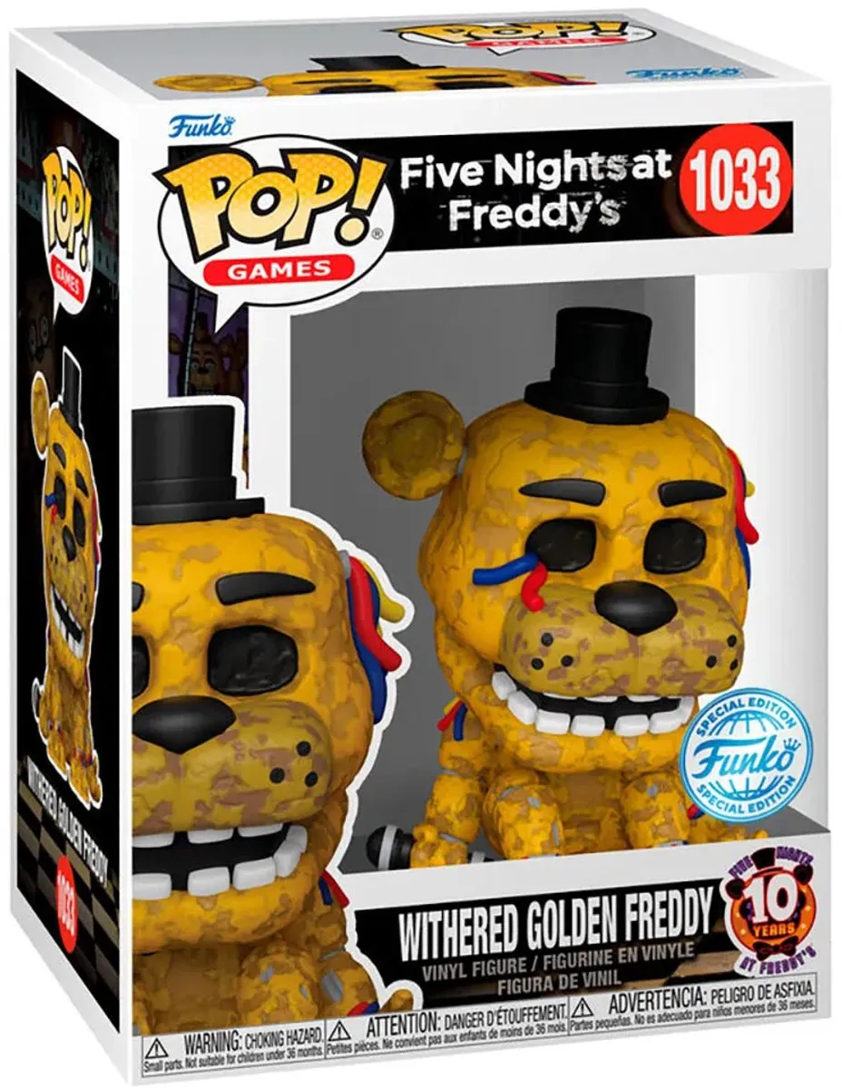 Funko Pop! Five Nights at Freddy's Withered Golden Freddy 10th Anniversary - 0889698830911 - afbeelding 6 van 6