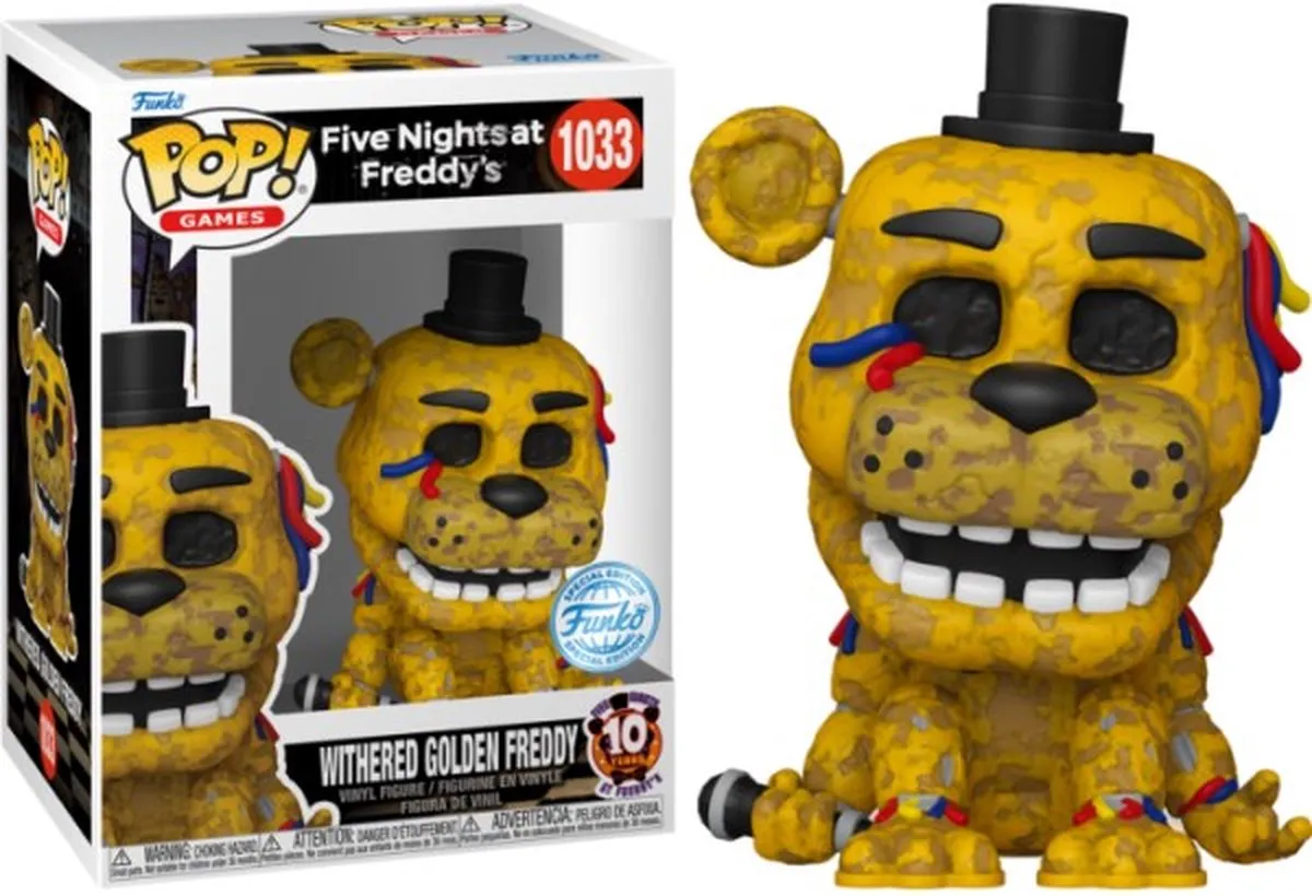 Funko Pop! Five Nights at Freddy's Withered Golden Freddy 10th Anniversary - 0889698830911