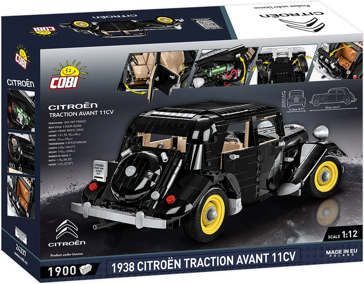 Cobi Citroën Traction Avant 11CV Bouwpakket 1:12 - 1900 Stuks - Meerkleurig