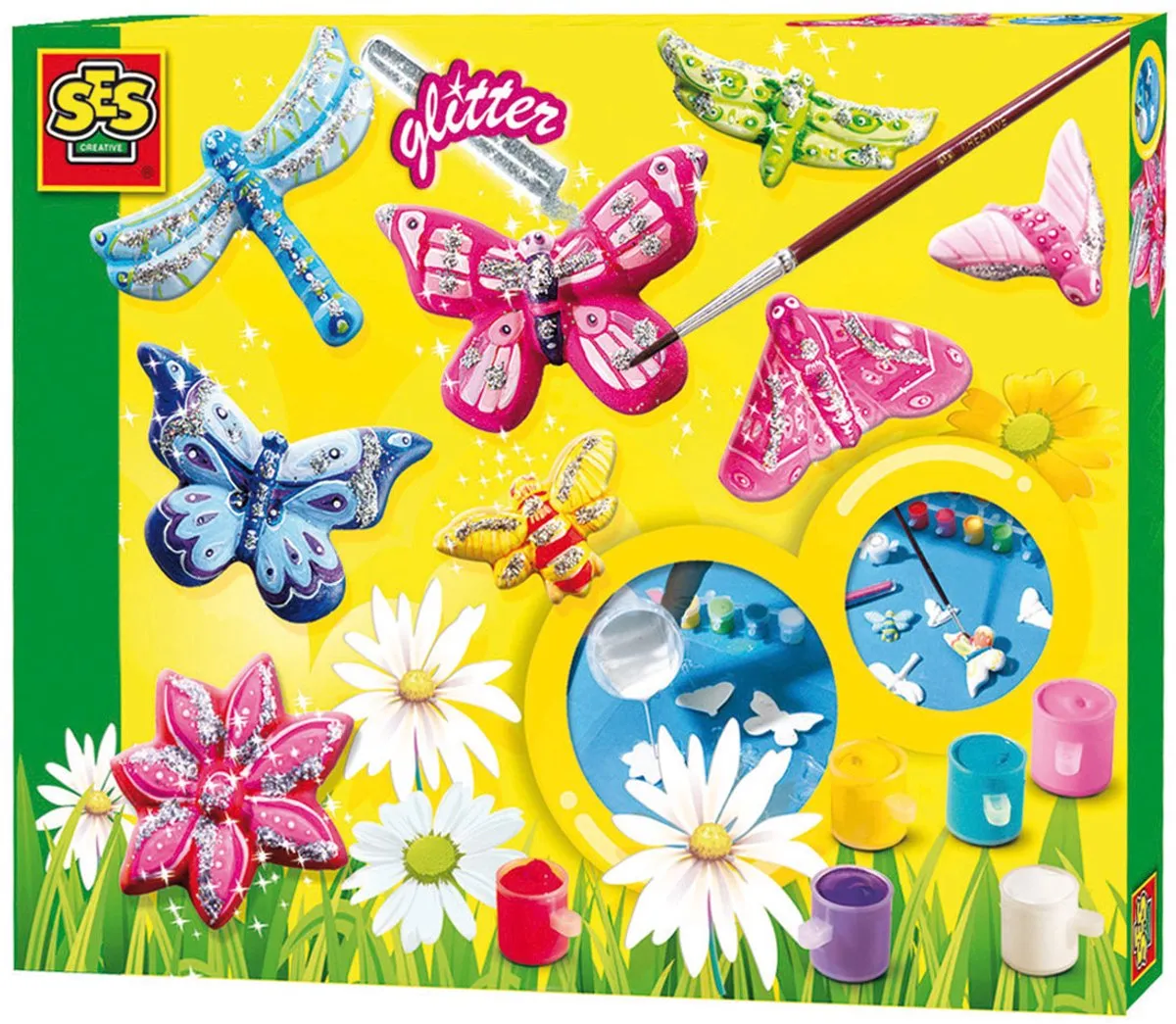 SES Creative Hobby Pink Knutselset Vlinders & Glitters - 9 Stuks