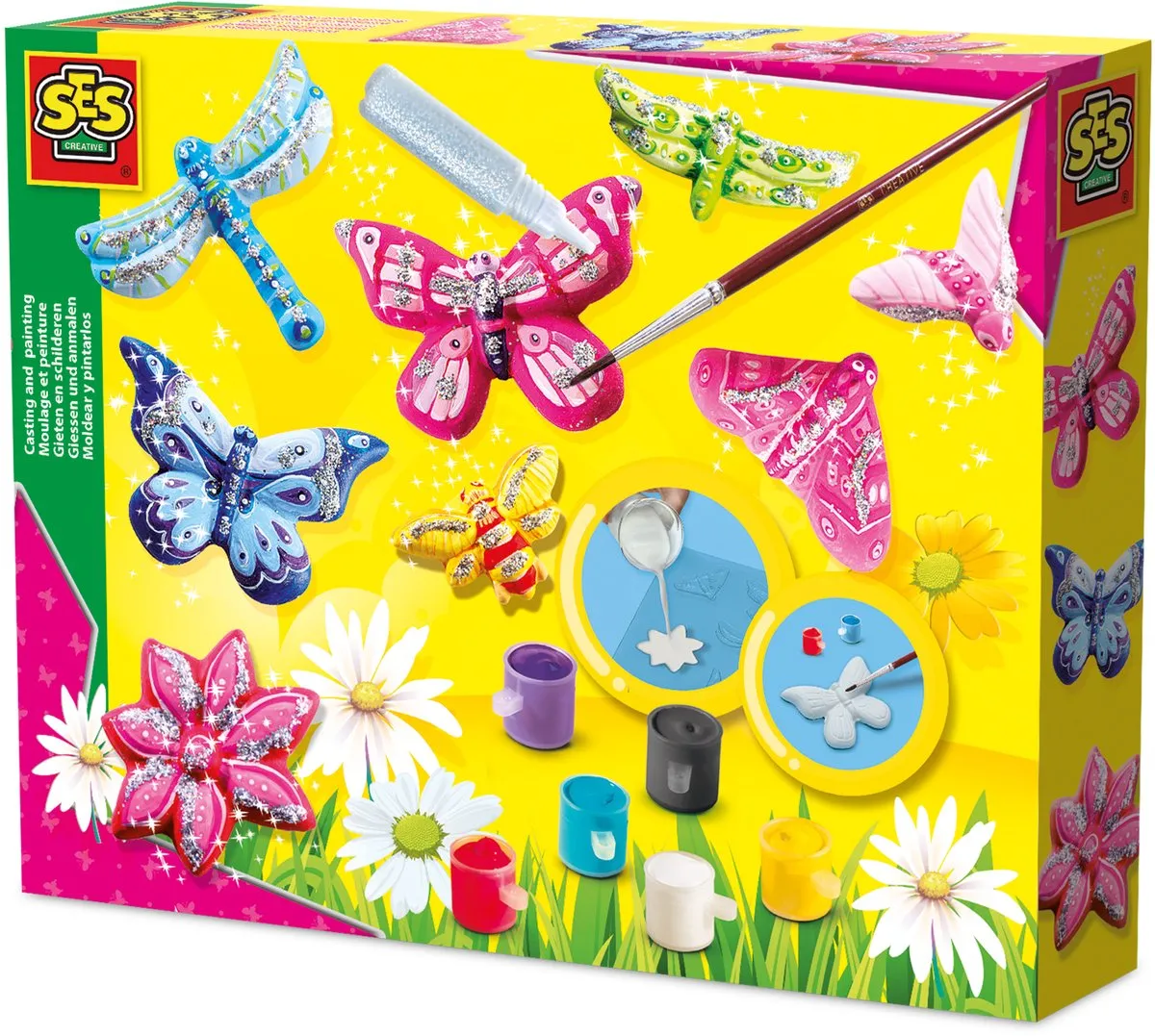 SES Creative Hobby Pink Knutselset Vlinders & Glitters - 9 Stuks