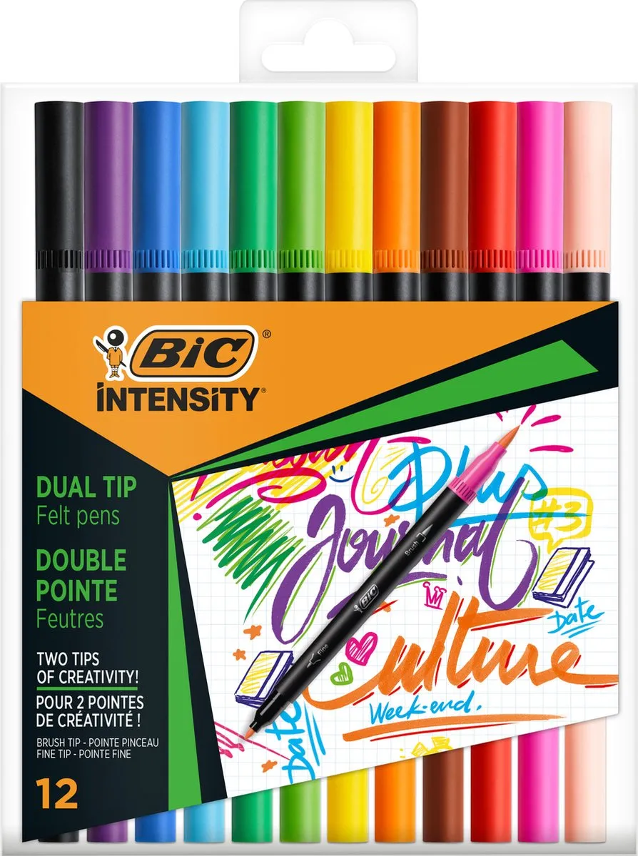 Bic Intensity Dual Tip Viltstiften - 12 Stuks - afbeelding 6 van 6