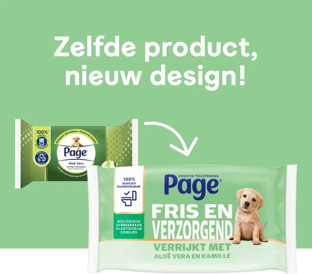 Page Vochtig Toiletpapier Aloë Vera 456 Vel - 12 Rollen