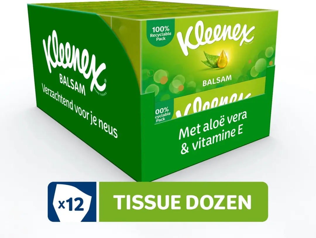Kleenex Tissues Balsam - 12x64 Stuks - afbeelding 2 van 6
