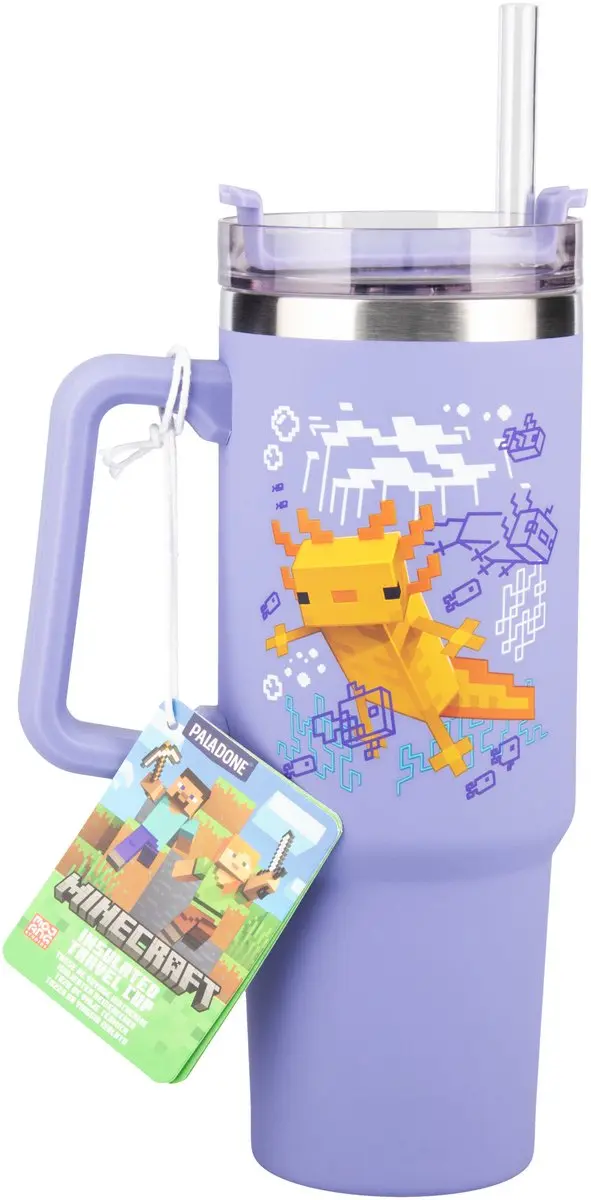 Paladone Minecraft Axolotl Thermosfles 900ml - Paars