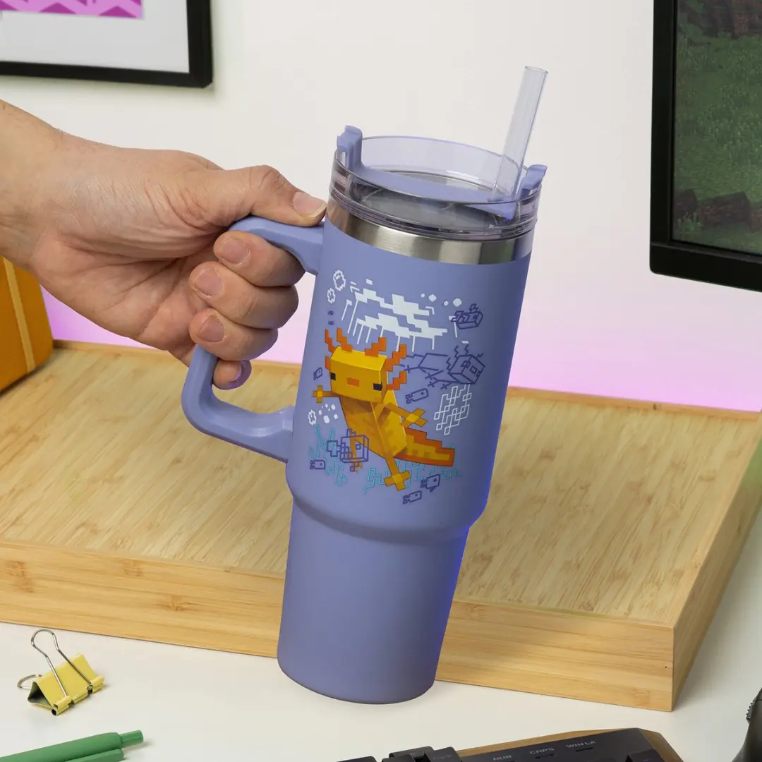 Paladone Minecraft Axolotl Thermosfles 900ml - Paars