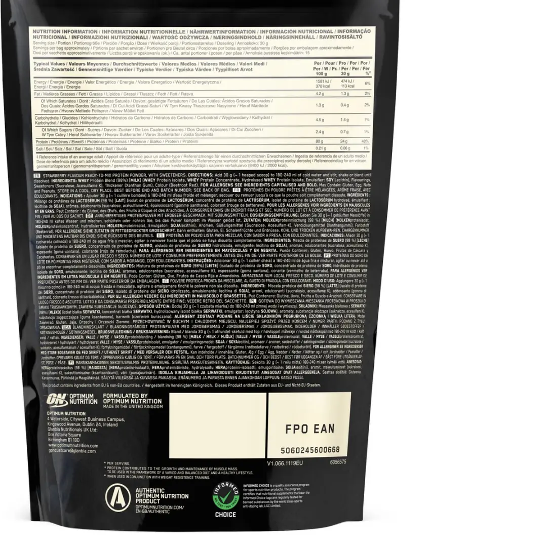 Optimum Nutrition Gold Standard 100% Whey Protein - Aardbei 450g