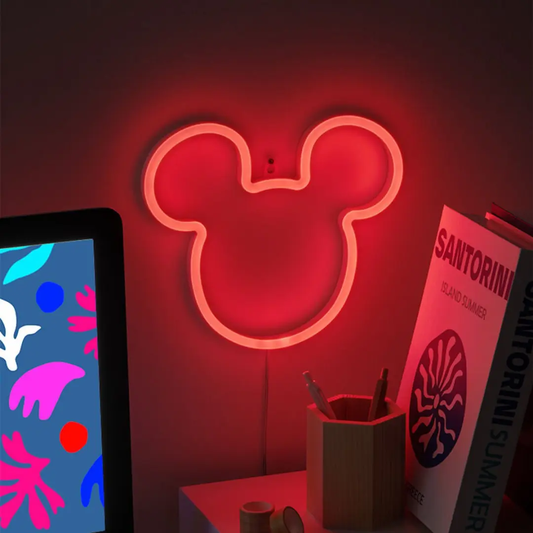 Paladone Mickey Mouse LED Wandlamp - Rood