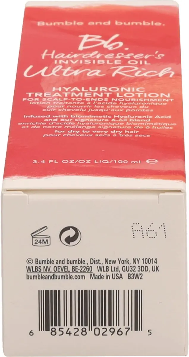 Bumble and Bumble Hairdresser's Invisible Oil Ultra Rich Hyaluronic Treatment Lotion 100ml