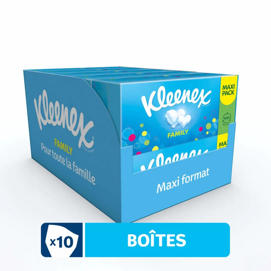 Kleenex Family Box Tissues - 1280 Stuks (10x128) - afbeelding 6 van 6