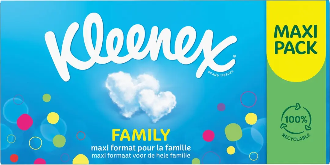Kleenex Family Box Tissues - 1280 Stuks (10x128) - afbeelding 5 van 6