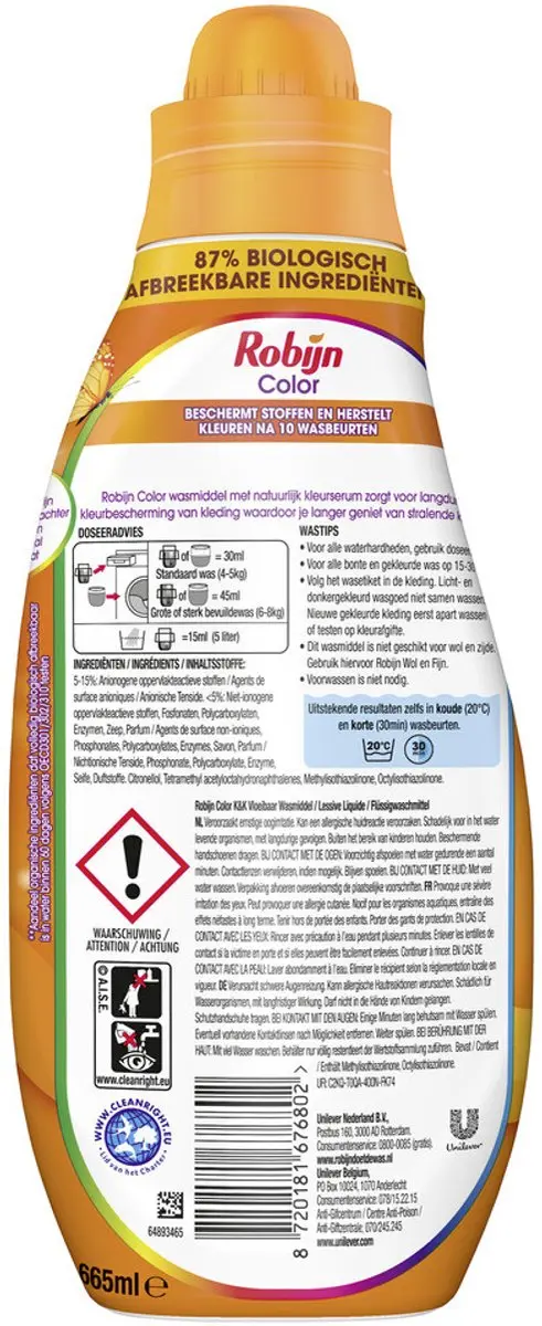 Robijn Klein & Krachtig Color Wasmiddel 665ml