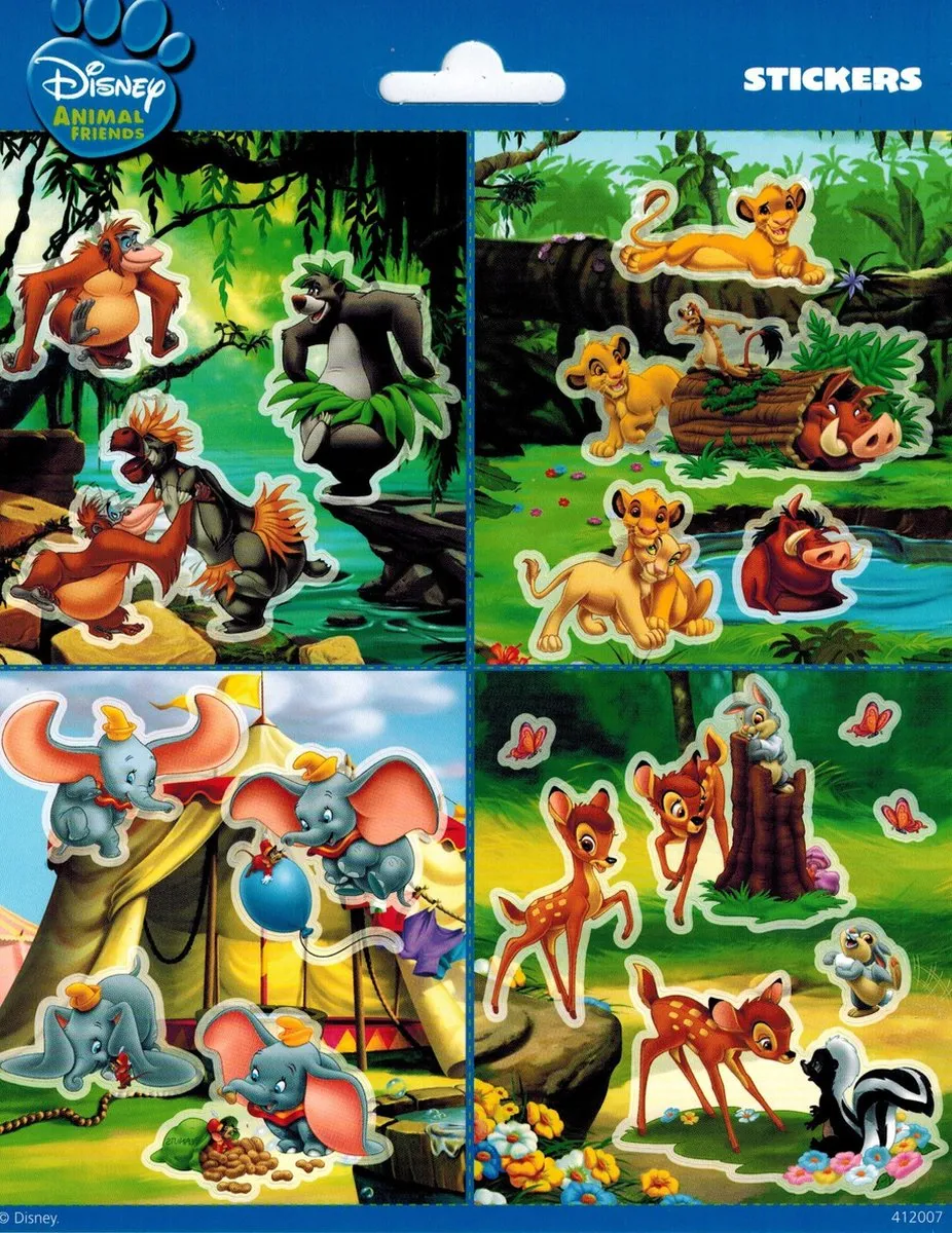 Disney Stickers Jungle Book Lion King Dombo Bambi