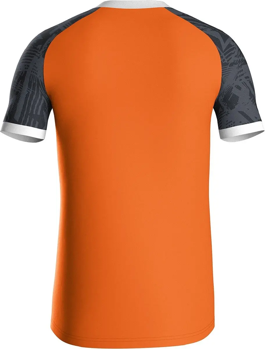 JAKO Iconic Shirt Heren Korte Mouw - Fluorooranje/Zwart XL