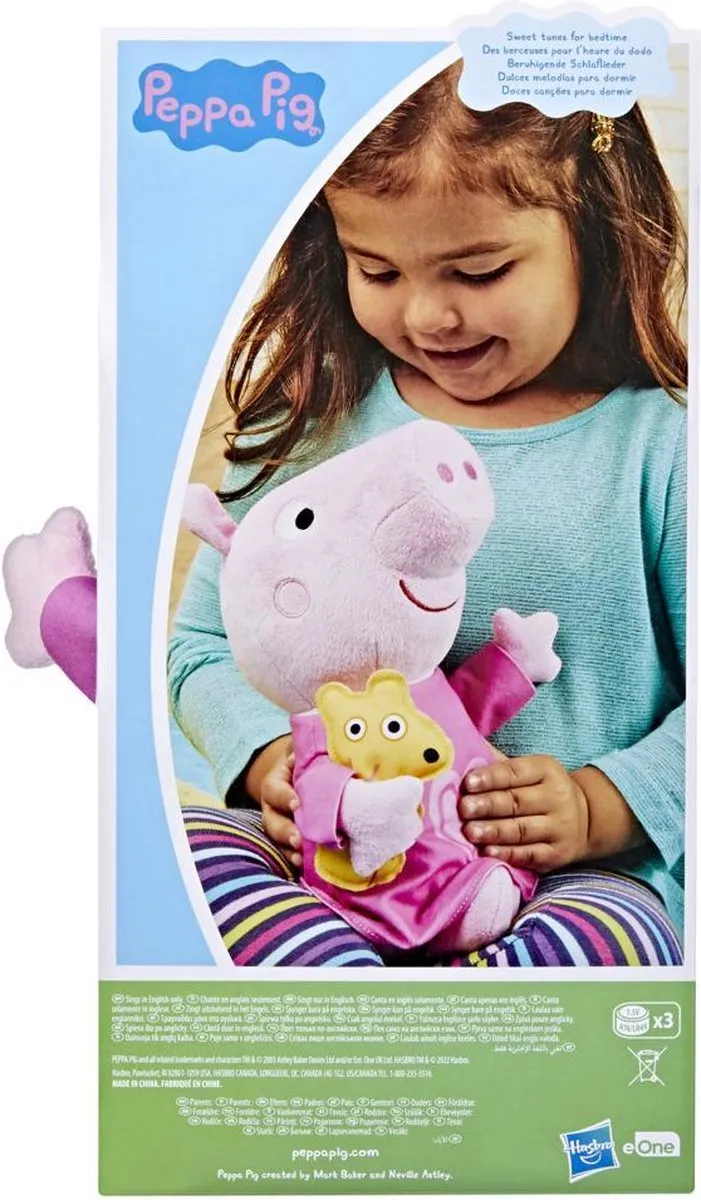 Hasbro Peppa Pig Knuffel Bedtijd Lullabies 35cm - Roze