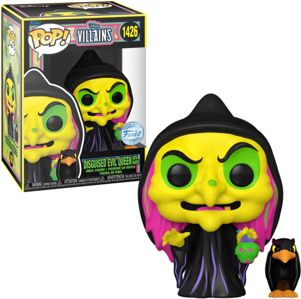 Funko Pop! Disney Villains Disguised Evil Queen Raven #1426 - Blacklight Exclusive