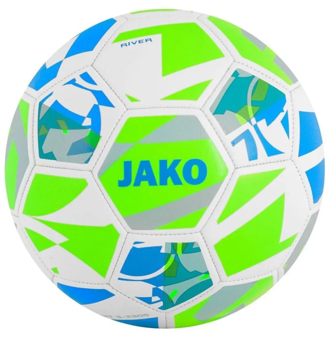 Jako River 290G Voetbal Maat 5 - Wit/Fluo Groen/Munt