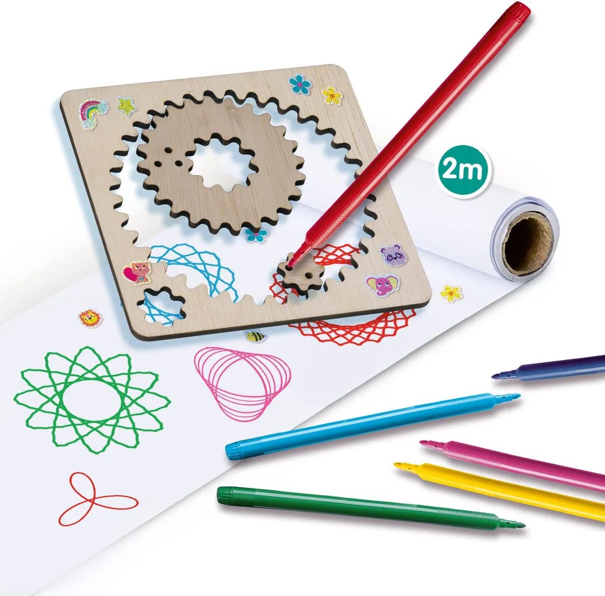 SES Creative Houten Spiraalontwerper - 5-delig - 6 Kleuren