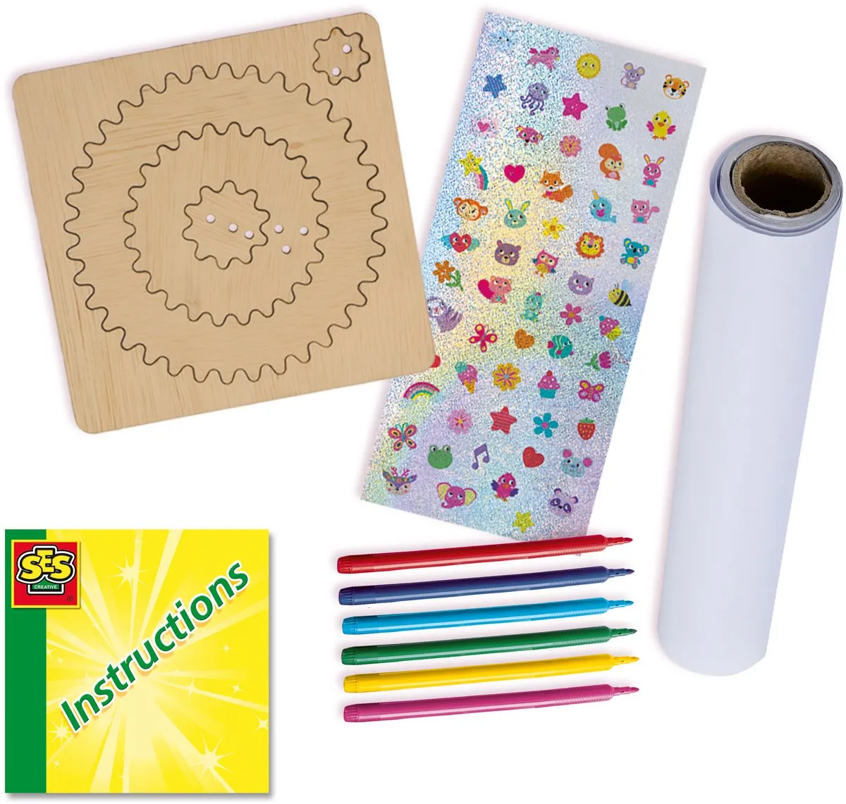SES Creative Houten Spiraalontwerper - 5-delig - 6 Kleuren