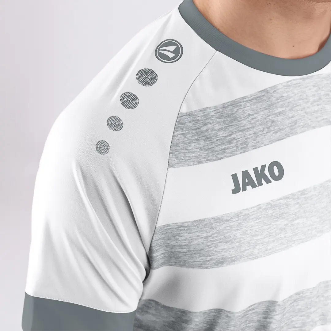 JAKO Celtic Melange Shirt Heren - XXL - Steengrijs/Wit