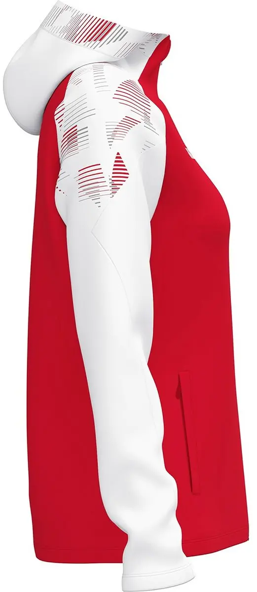 Jako Sonic Jas Met Kap Dames - Rood/Wit - Maat 46