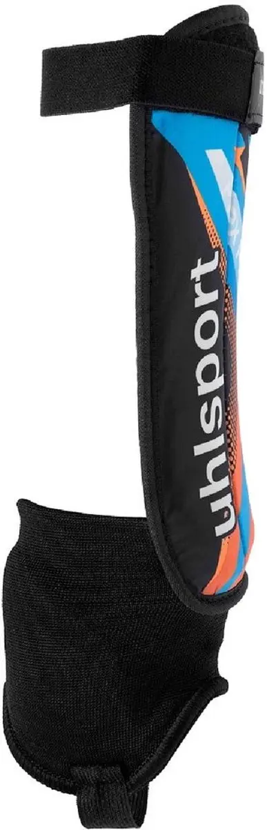Uhlsport Flex Plate Scheenbeschermers XL - Zwart/Fluor Oranje/Cyaan