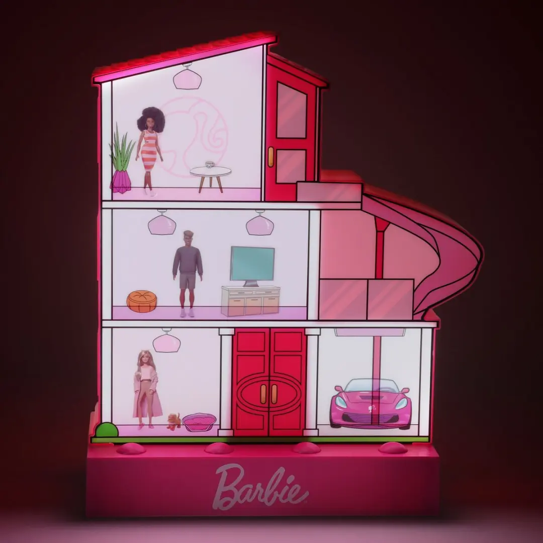 Paladone Barbie Droomhuis Licht met Stickers - 5x1.5W - Ø13.3cm - Veelkleurig