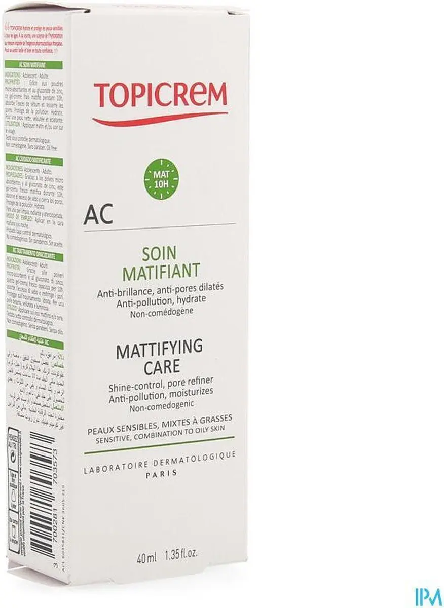 Topicrem Ac Mattifying Care 40ml - 40 Stuks