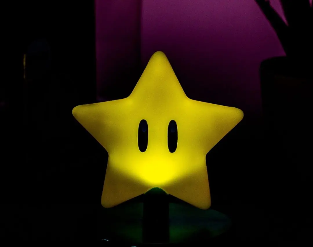 Paladone Mario Super Ster 3D Icoon Nachtlamp Geel - RGB