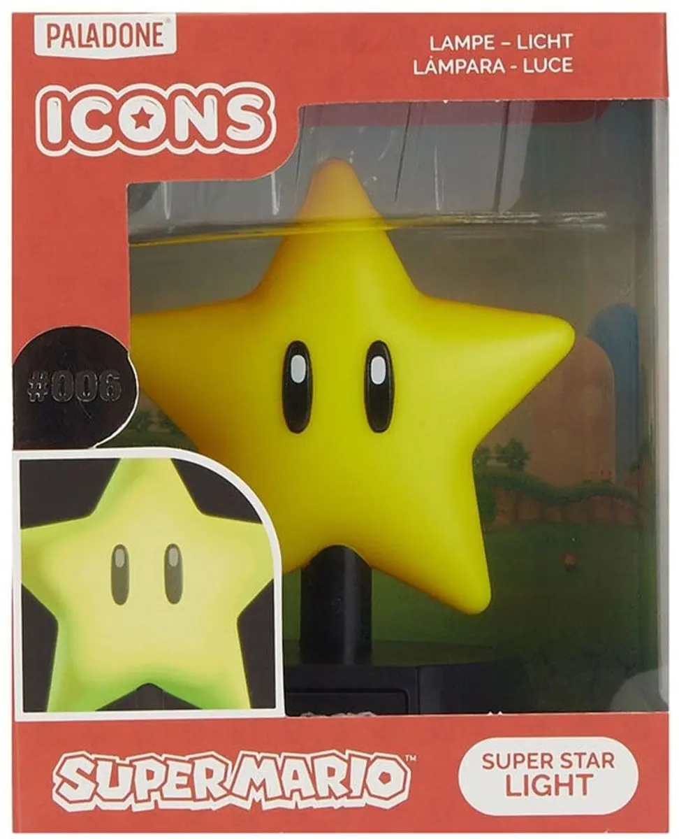 Paladone Mario Super Ster 3D Icoon Nachtlamp Geel - RGB