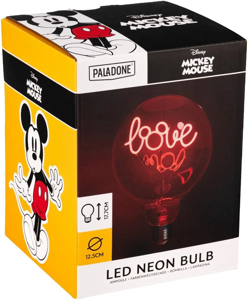 Paladone Mickey Mouse LED Lamp E27 - 1W - Rood