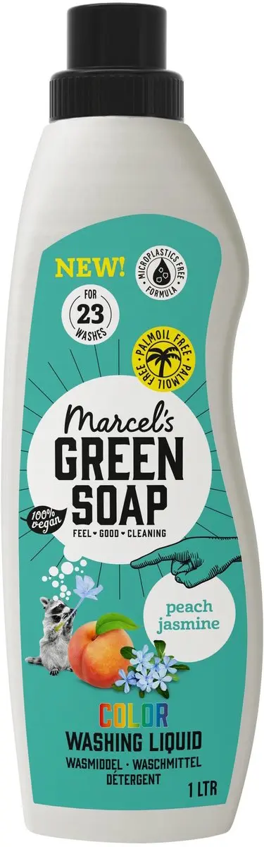 Marcel's Green Soap Wasmiddel Kleur Perzik & Jasmijn 1L