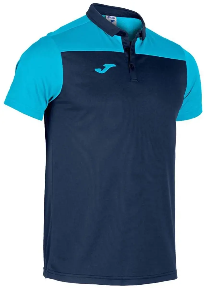 Joma Hobby II Poloshirt - 7-8 jaar - Navy/Fluor Turquoise