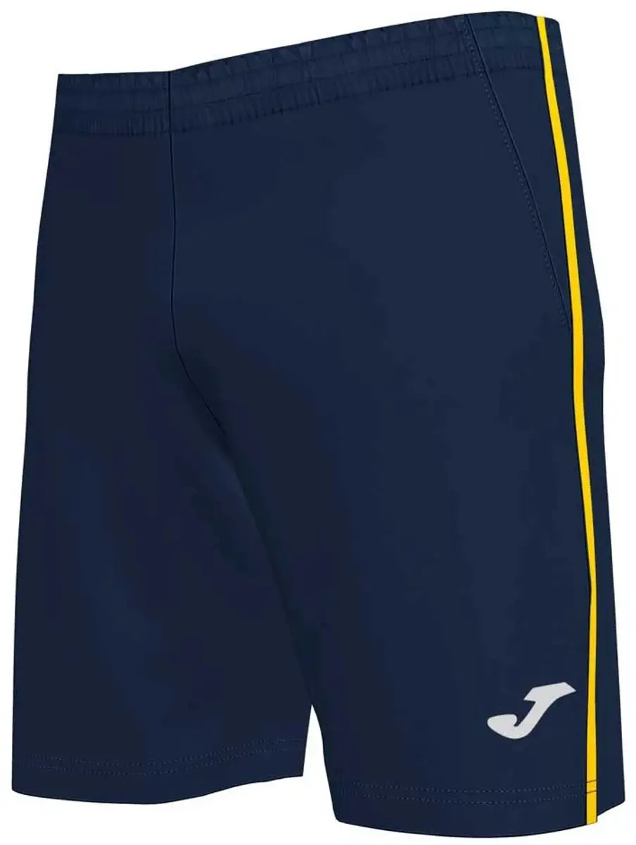 Joma Open III Korte Broek 12-14j - Donkerblauw/Geel - afbeelding 4 van 6