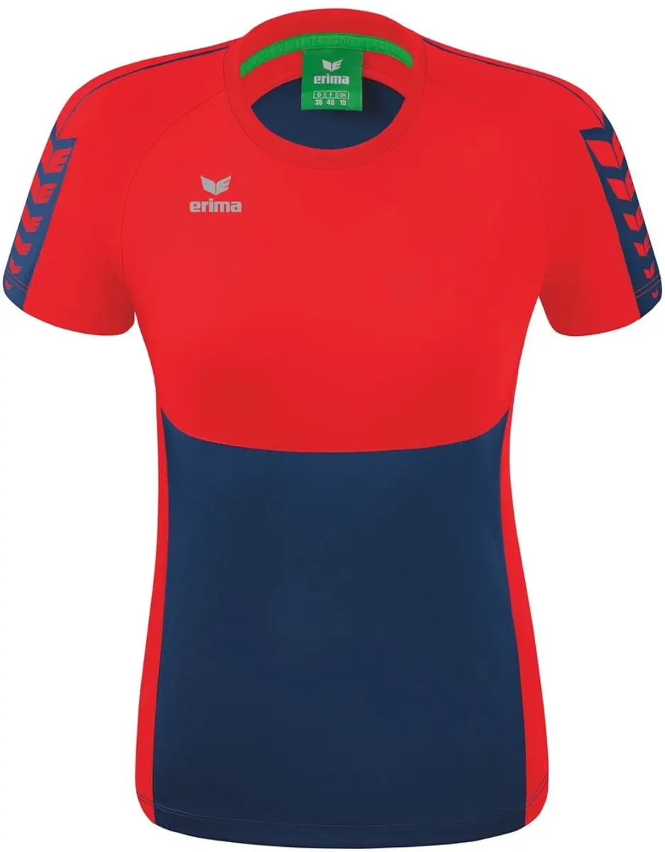 Erima Six Wings T-Shirt Dames - Rood/New Navy 44