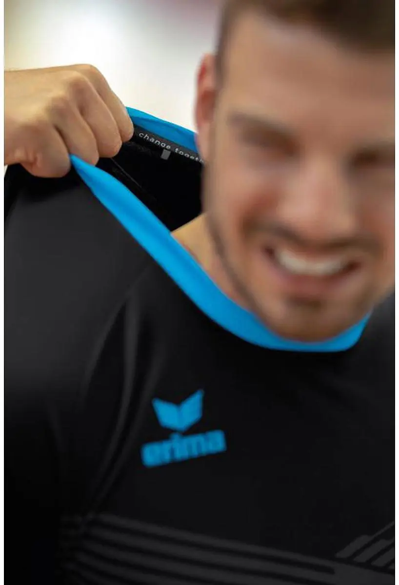 Erima Mantua Shirt Heren Korte Mouw - Zwart L